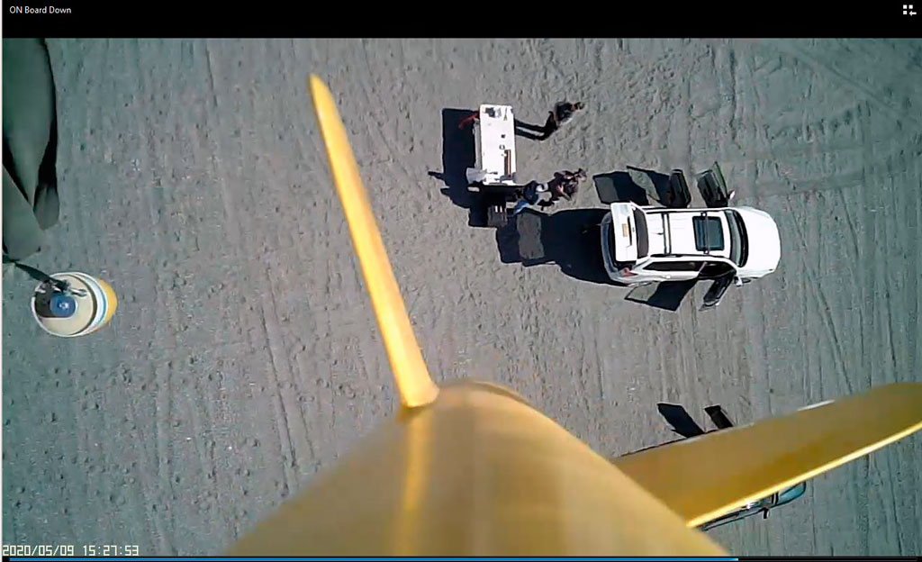 shot from the rocket looking down to the ground