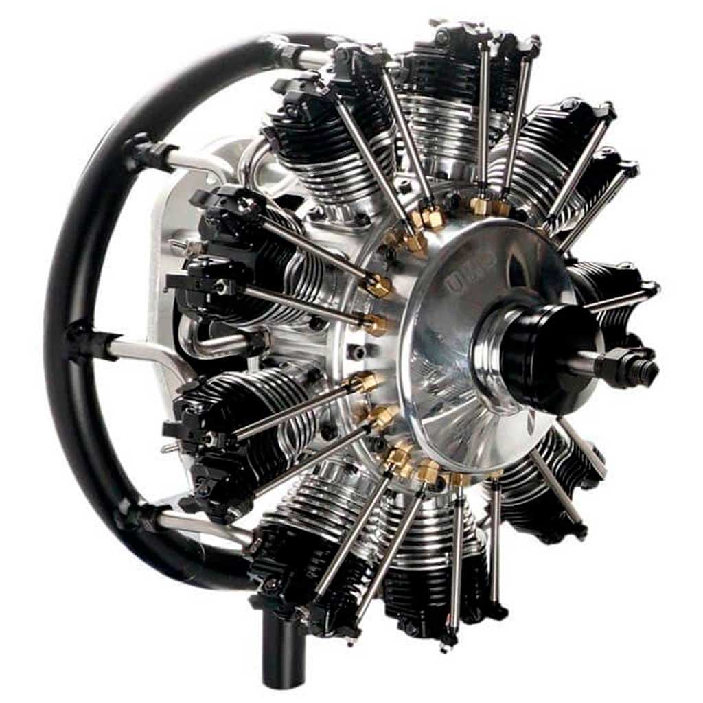 Close up of UMS 9-115 radial gasser engine.
