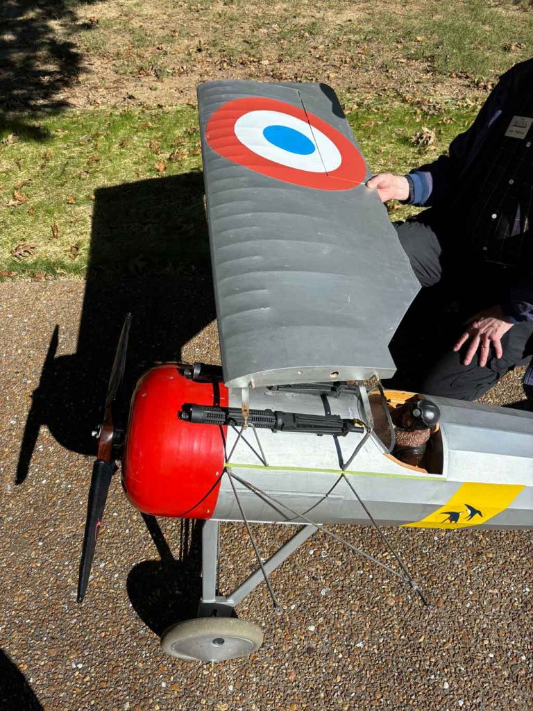 Close up of the Philbrick BUSA Morane-Saulnier A.1 of aileron assembly - a two man job!