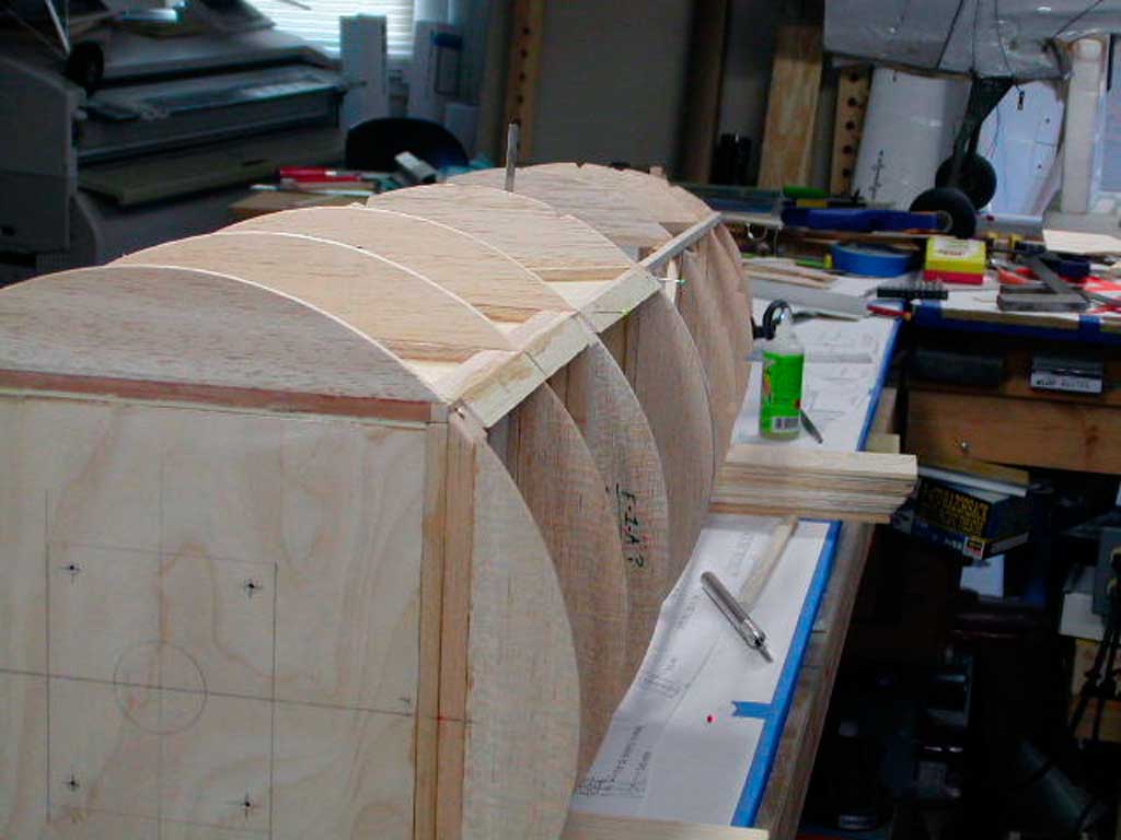 Close up of BUSA Morane-Saulnier fuselage construction.