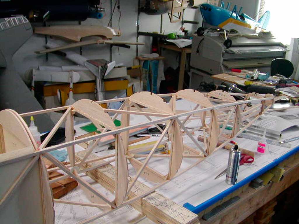 Close up of BUSA Morane-Saulnier fuselage construction.