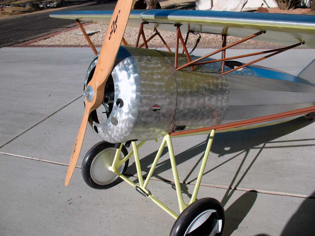 Close up of Morane-Saulnier A.1 with engine turned cowl and forward fuselage.