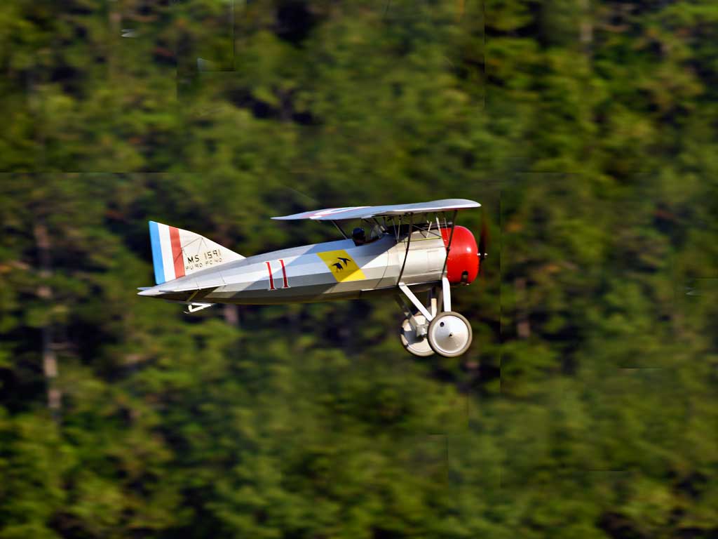 Philbrick BUSA Morane-Saulnier A.1 making a high speed pass at the Tullahoma, TN event - photo by John W. Philbrick.