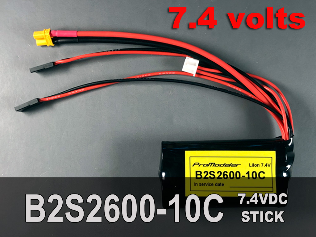 Photo of recommended avionics battery pack for the Extreme Flight 85 inch Extra 300EXP, part number B2S2600