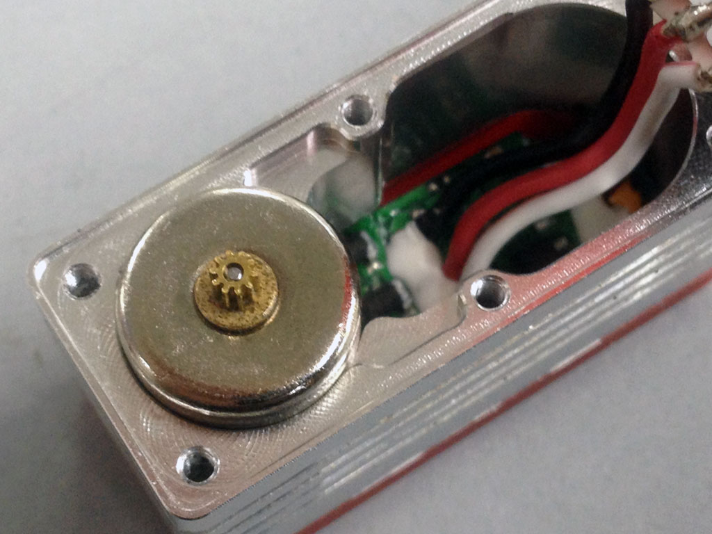 Image showing coreless motor pressed into the case of a ProModeler servo