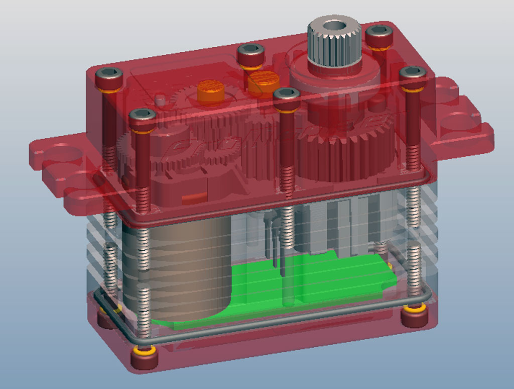 Rendered image of ProModeler DS210CLHV servo's insides