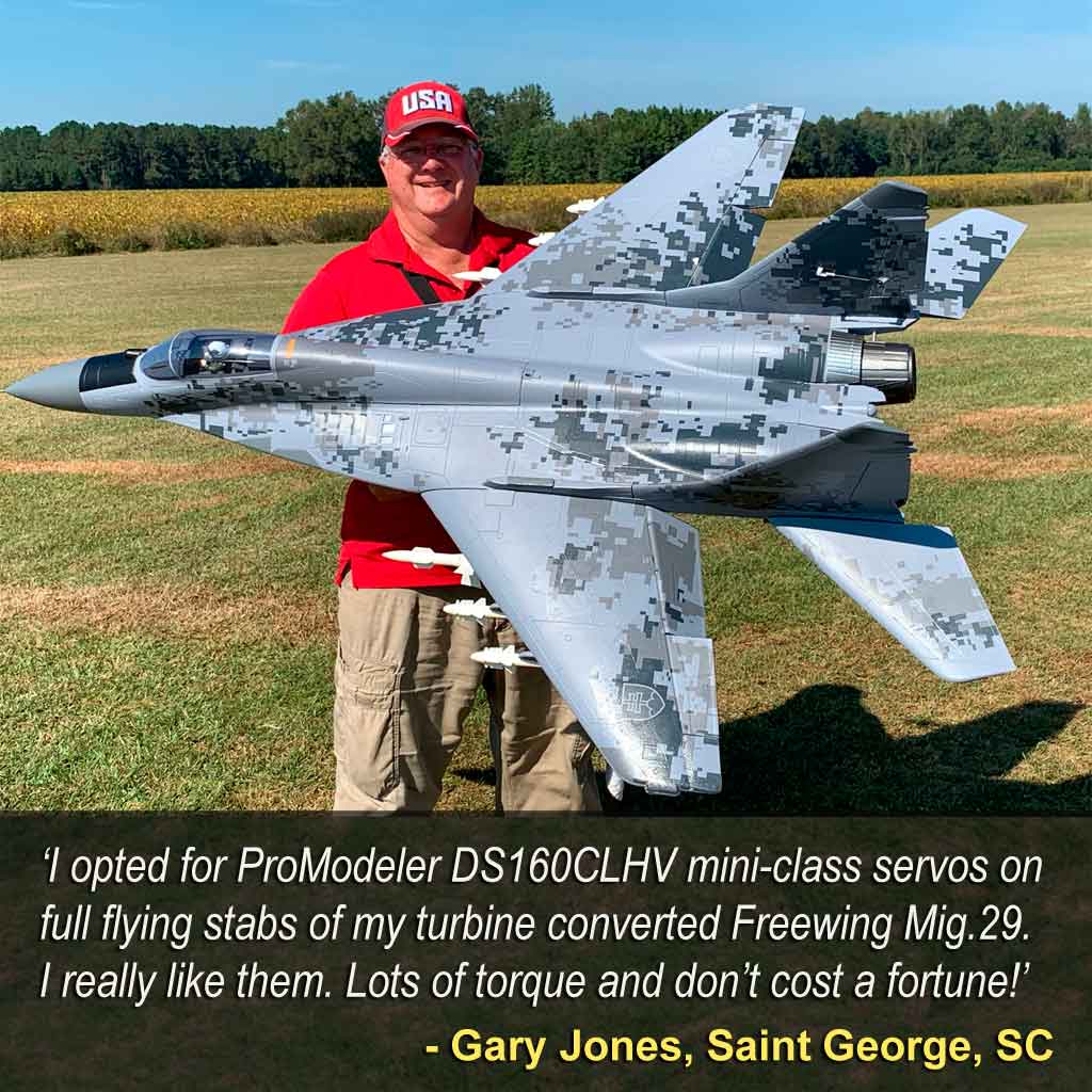 Gary Jones with his Freewing Mig29 using ProModeler DS160CLHV servos