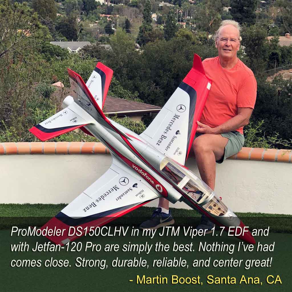 Martin Boost and his plane equipped with ProModeler DS150CLHV