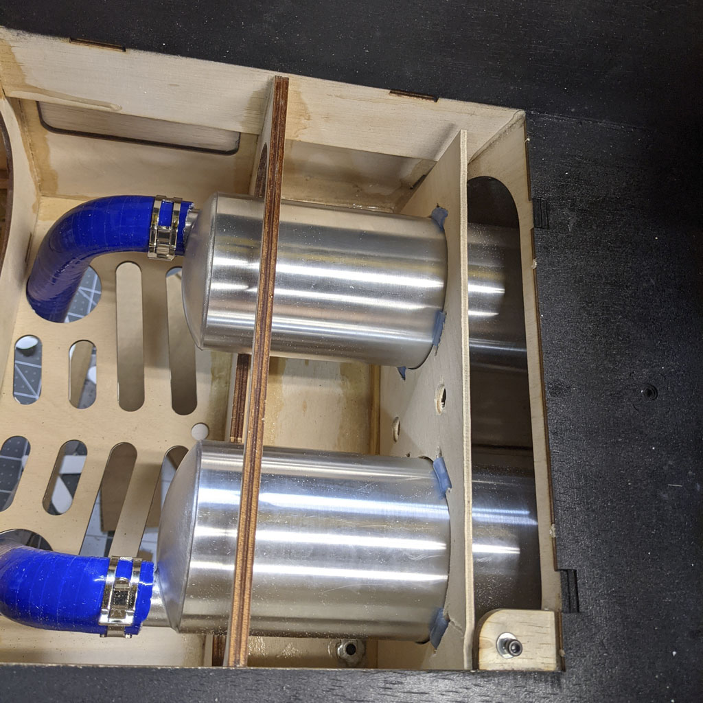Photo of canisters taken through the hatch in the canopy floor