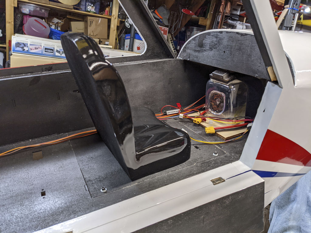 Photo of exhaust canister access hatch forming the cockpit floor
