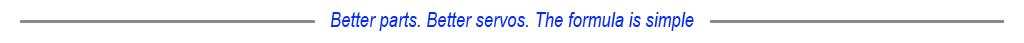 1 px gray line to each side of ProModeler slogan; Better parts. Better servos. The formula is simple. to help delineate and close an article.