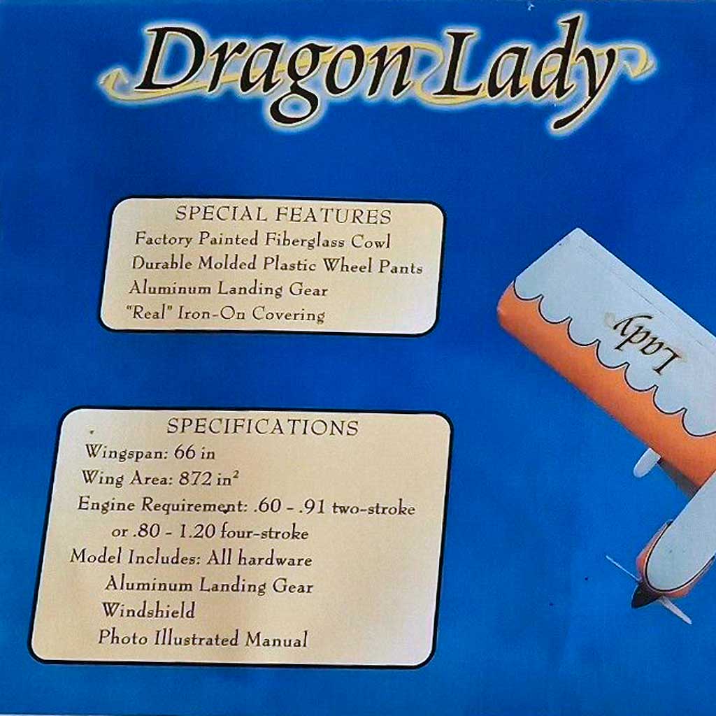 Image showing the specification for the Dragon Lady listed on the box