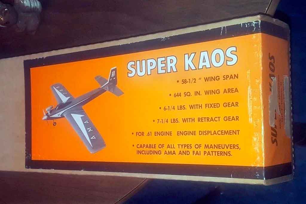 Close up of an original Bridi Super Kaos in it's original orange label box.