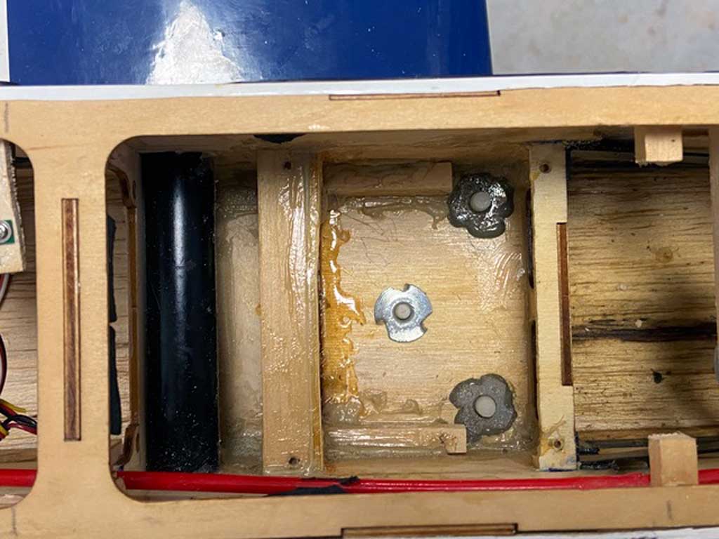 Converting the model to taildragger status is quick and easy by just adding a small bit of 1/4in plywood on the inside.