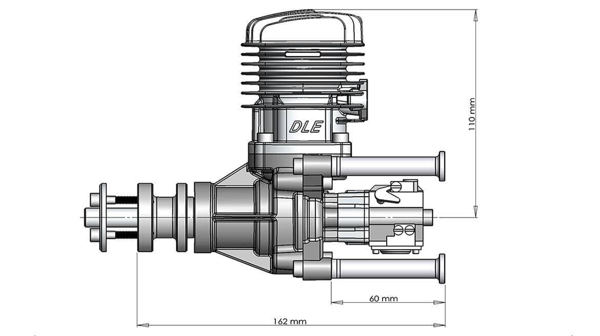 Lien art of a DLE 35RA engine