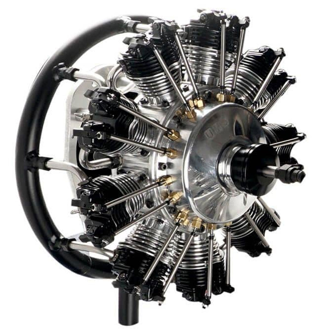 Close up photo of a UMS 9-115 radial engine